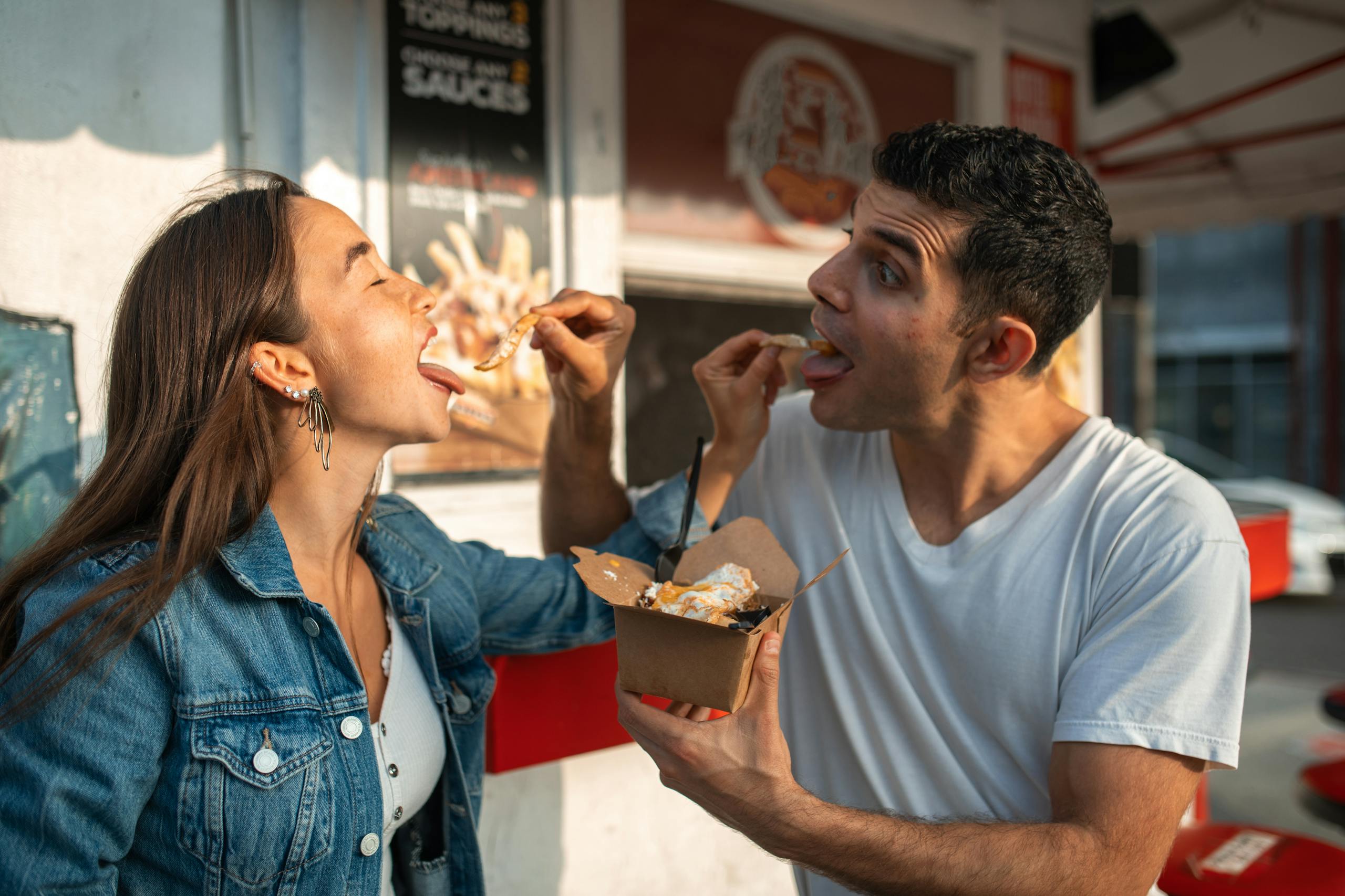 Man and Woman Eating